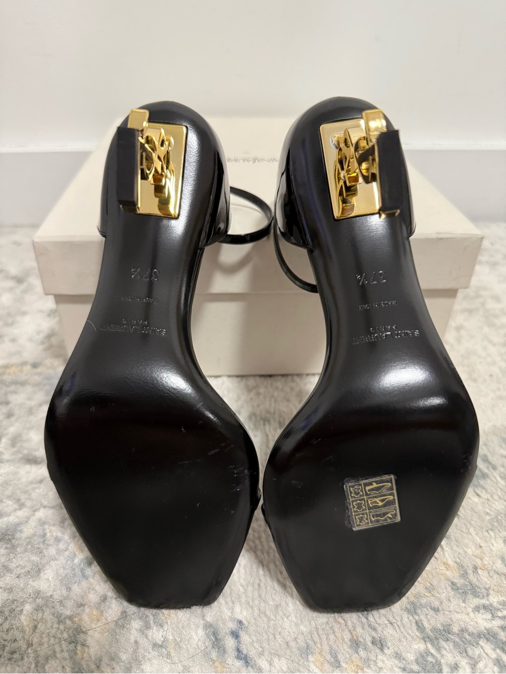Saint Laurent Women's Opyum 85 Heels Black/Good - Size 37.5 EU / 7.5 US - NEW - Picture 6 of 6